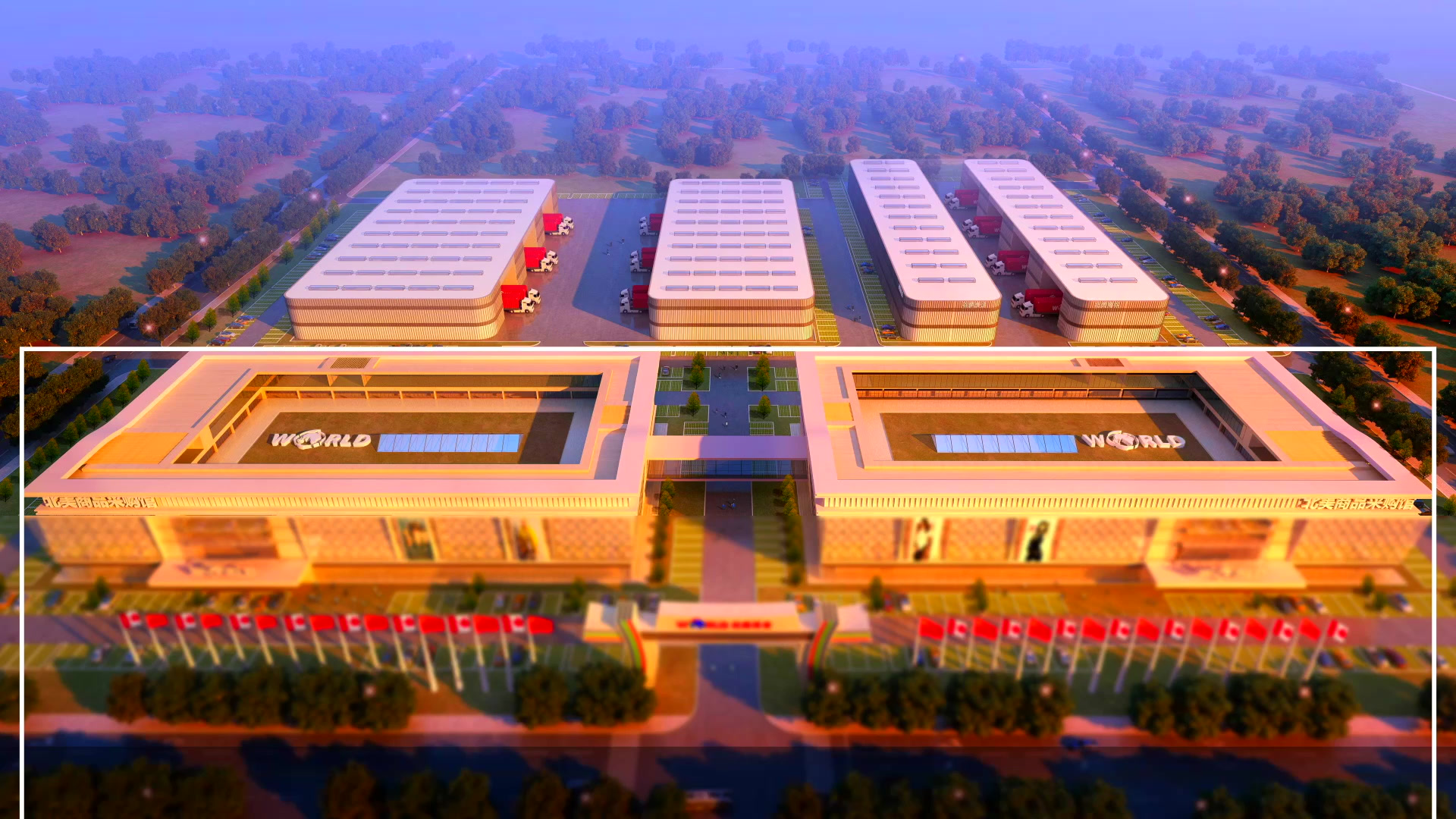 North America Commerce Valley aerial render